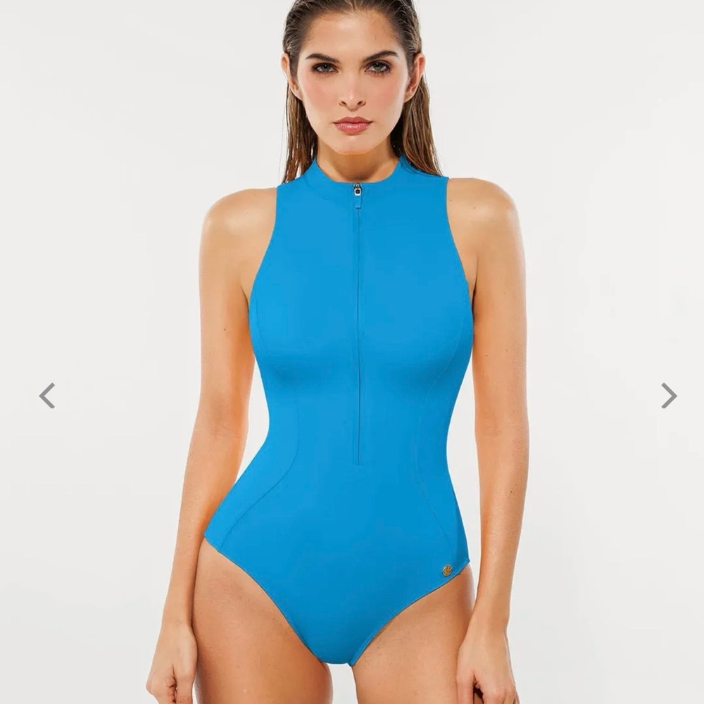 NWT Popilush Zip-Front One-Piece Tummy control  Swimsuit - Picture 7 of 8